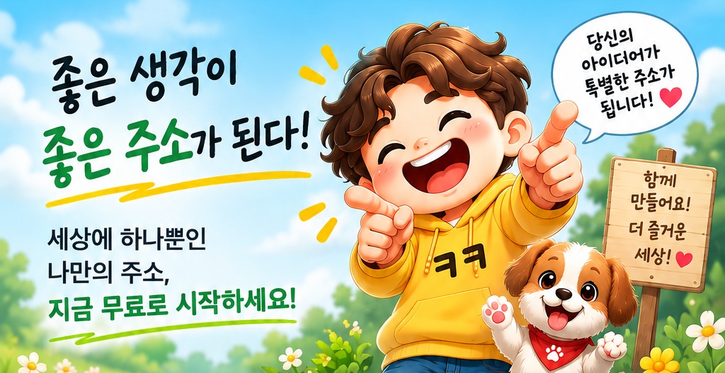 좋은 생각이 좋은 주소가 된다!